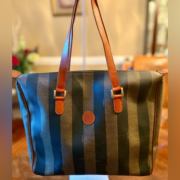 Fendi Handbags - Beautiful Fendi Pequin Striped Tote